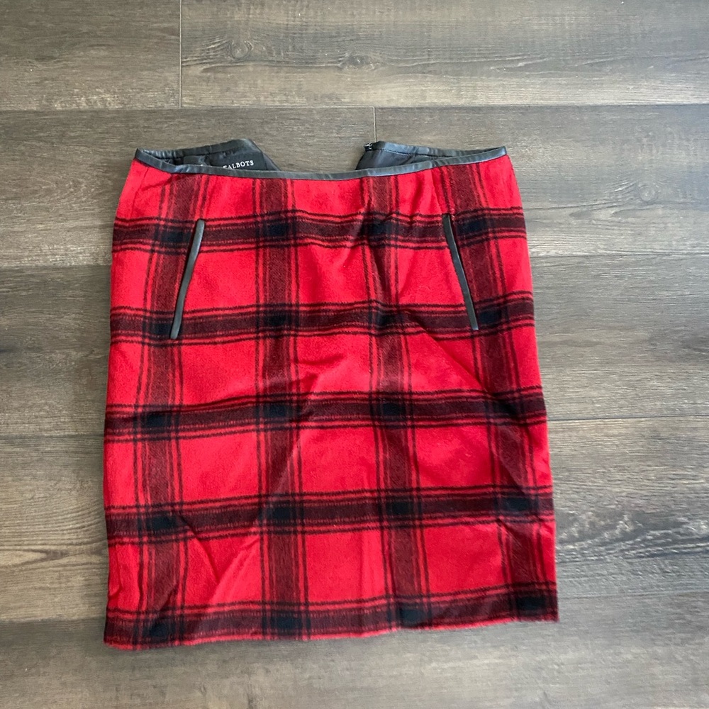 Talbots plaid fleece mini skirt